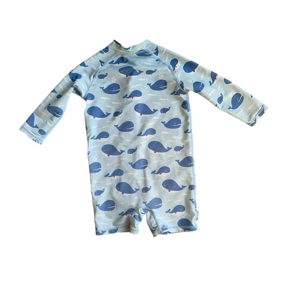 Jan & Jul UV Sunsuit Swimsuit Blue Whales size 18-24M - Picture 4 of 10